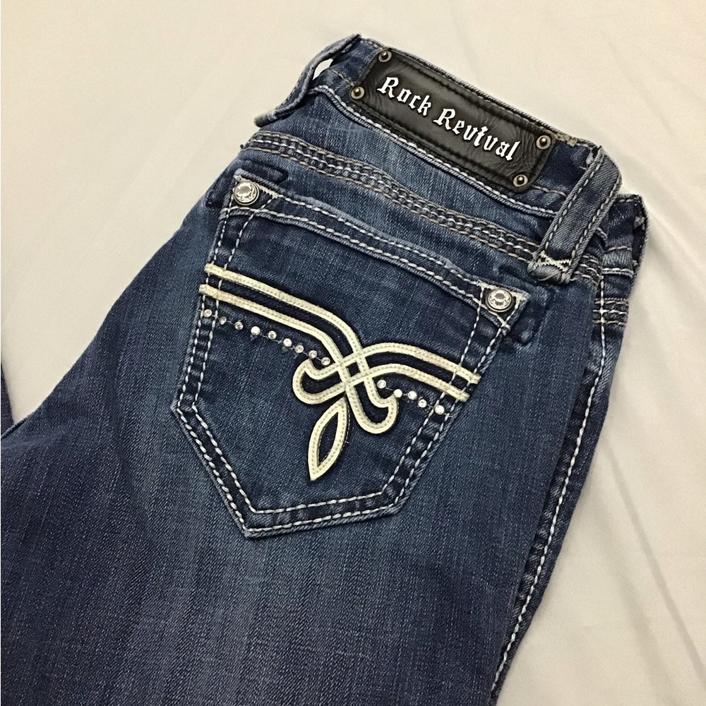 Rock Revival Women Blue Boot Cut Jeans - Picture 2 of 9